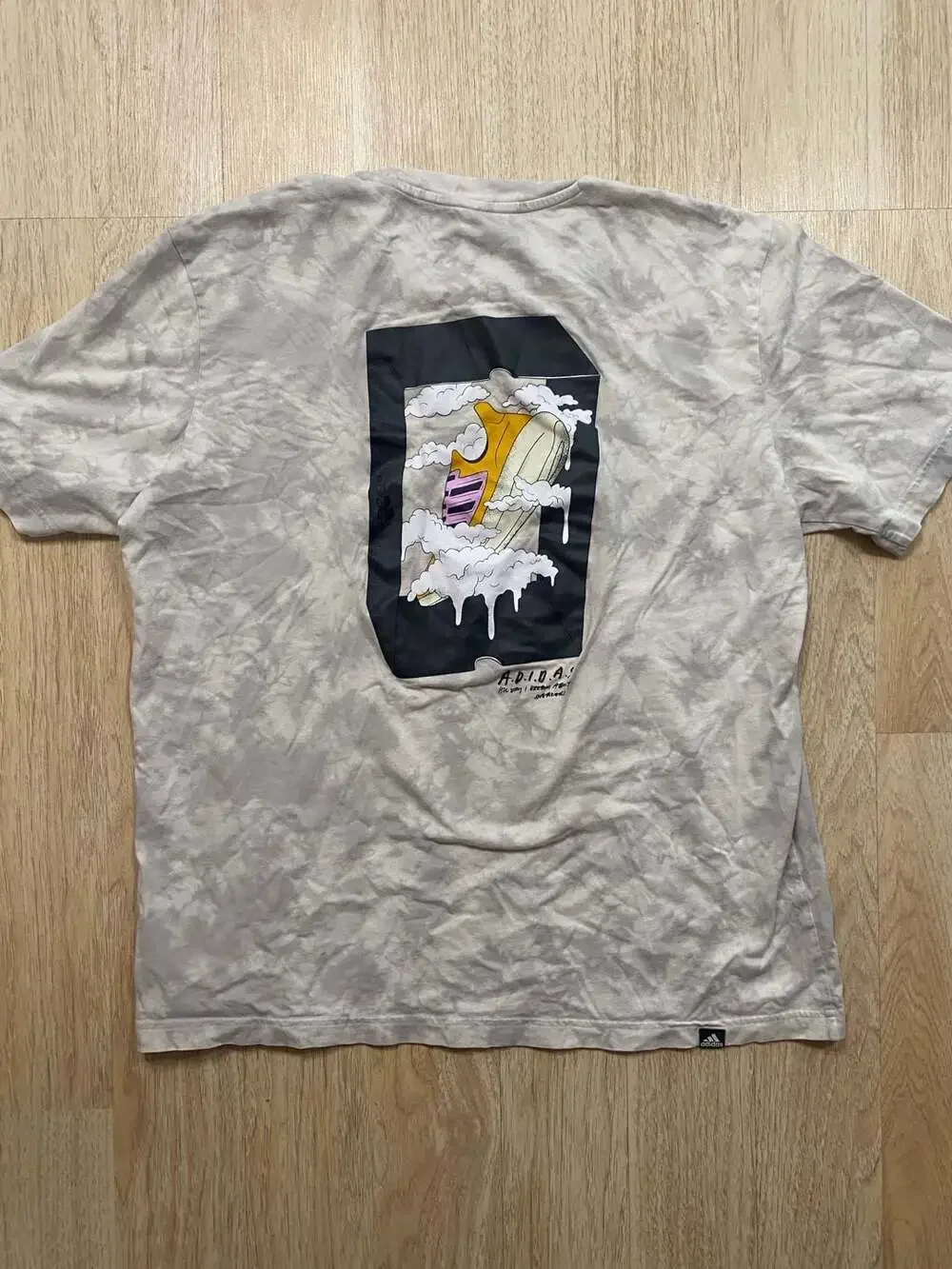 Adidas Men's All Day I Dream About Sneakers Tie-Dye Graphic T-Shirt Size L